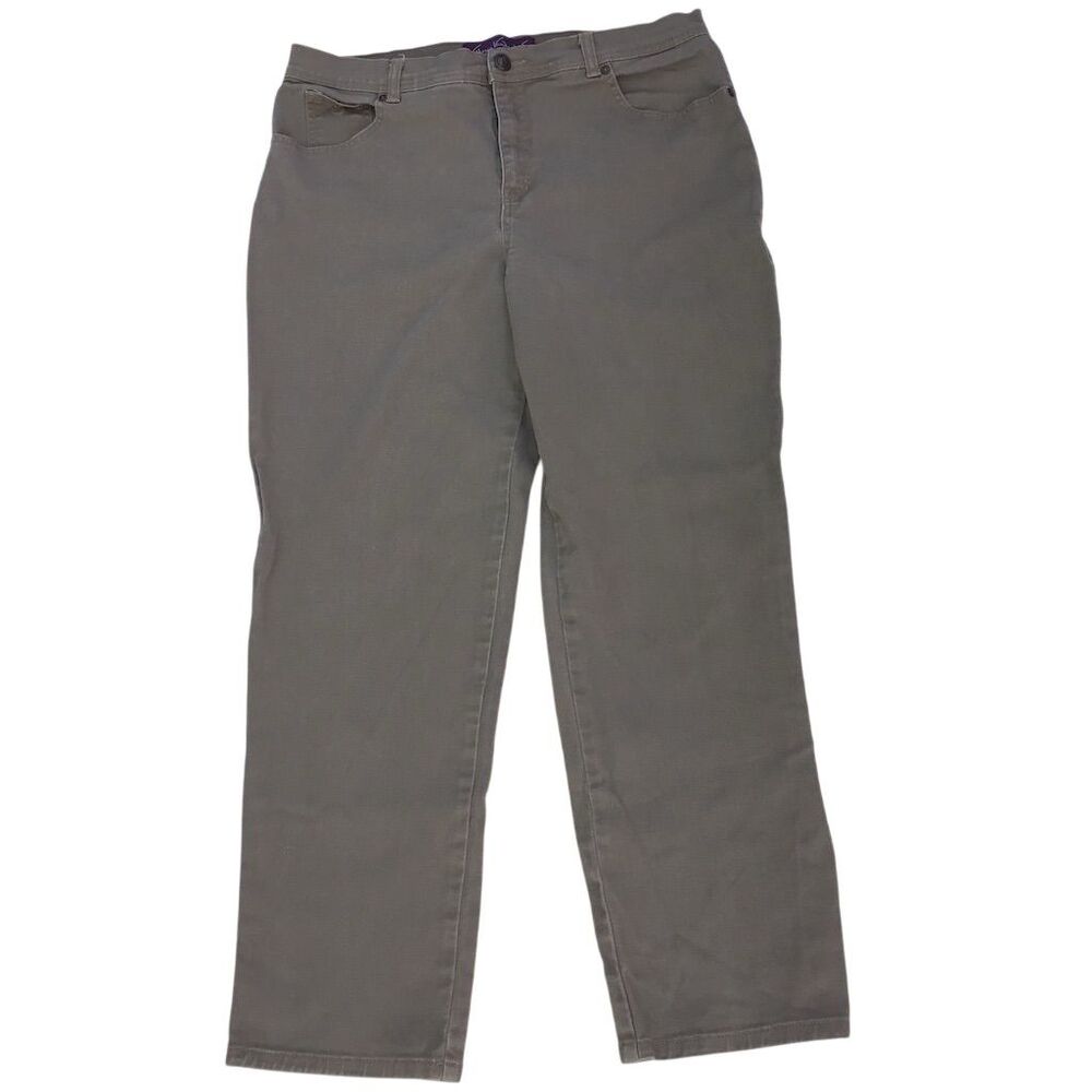 Gloria Vanderbilt Women's Gray Straight Jeans Size 16